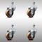 Service Caster 3 Inch SS High Temp Phenolic Wheel Swivel 1/2 Inch Threaded Stem Caster Set SCC SCC-SSTS20S314-PHSHT-121315-4 - alternate 1